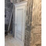 Двери Смальта 08 белая эмаль RAL 9003 патина серебро