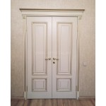 Двери Смальта 08 белая эмаль RAL 9003 патина серебро