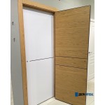 Межкомнатные двери Лофт-1 вайт, черная алюминиевая кромка с 2х сторон