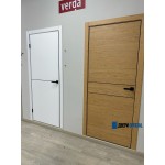 Межкомнатные двери Лофт-1 вайт, черная алюминиевая кромка с 2х сторон