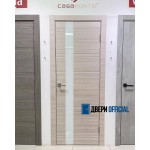 Межкомнатные двери Новелла-1 беленый дуб стекло белый лакобель