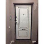 Двери Смальта 04 белая эмаль RAL 9003 патина серебро